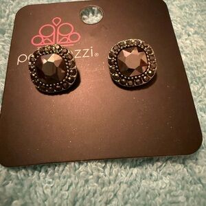 Paparazzi Dark Stone and Silver Earrings